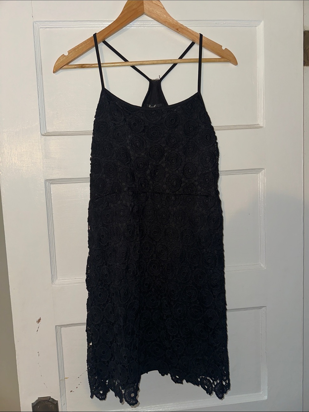 Beach By Exist Black Lace Mini Dress with Spaghetti Straps